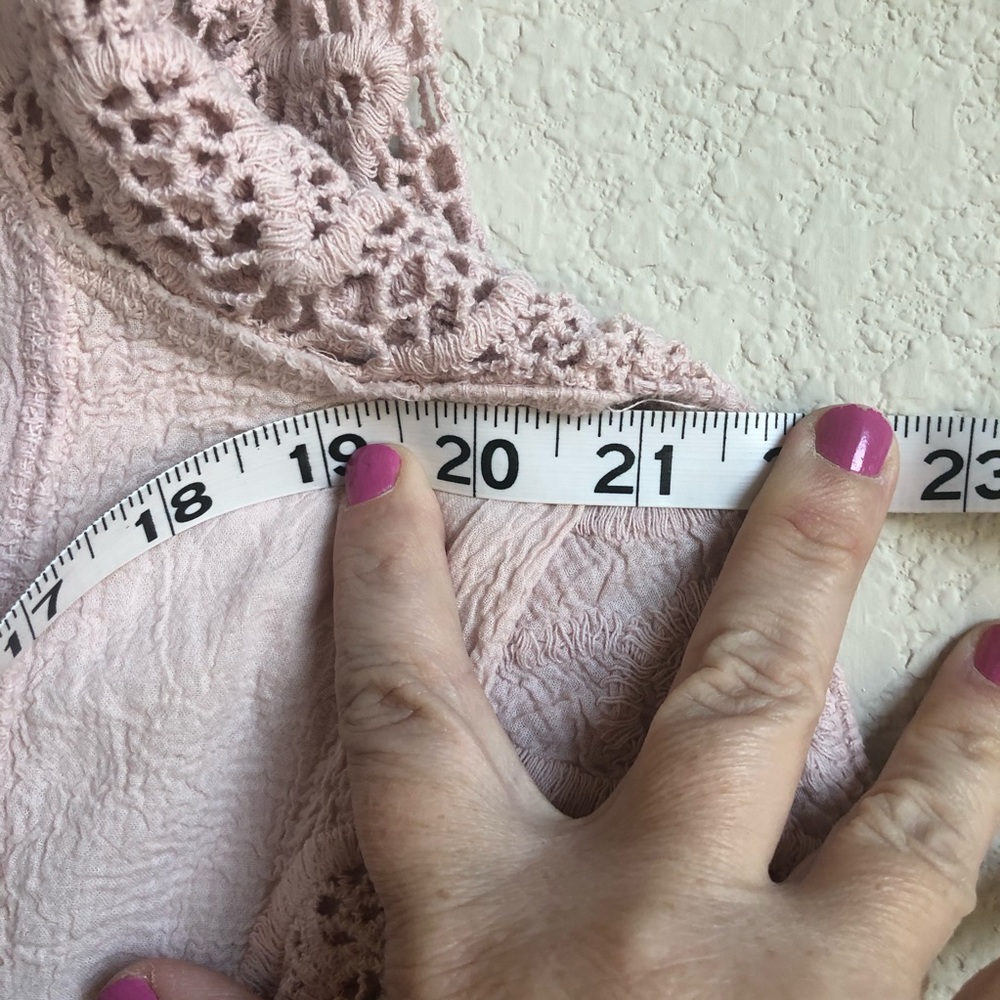 Sold POL embroidery boho feather trim blouse M/L - Picture 10 of 11